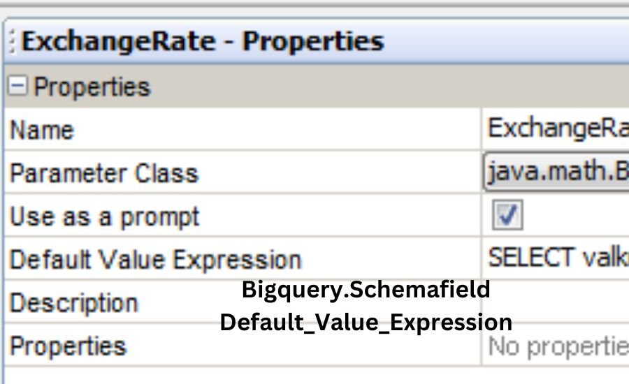 bigquery.schemafield default_value_expression