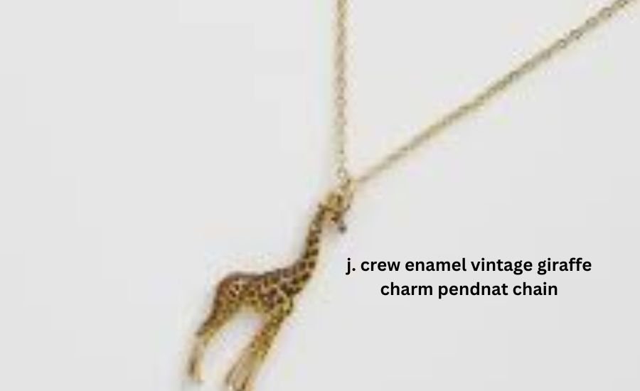 j. crew enamel vintage giraffe charm pendnat chain