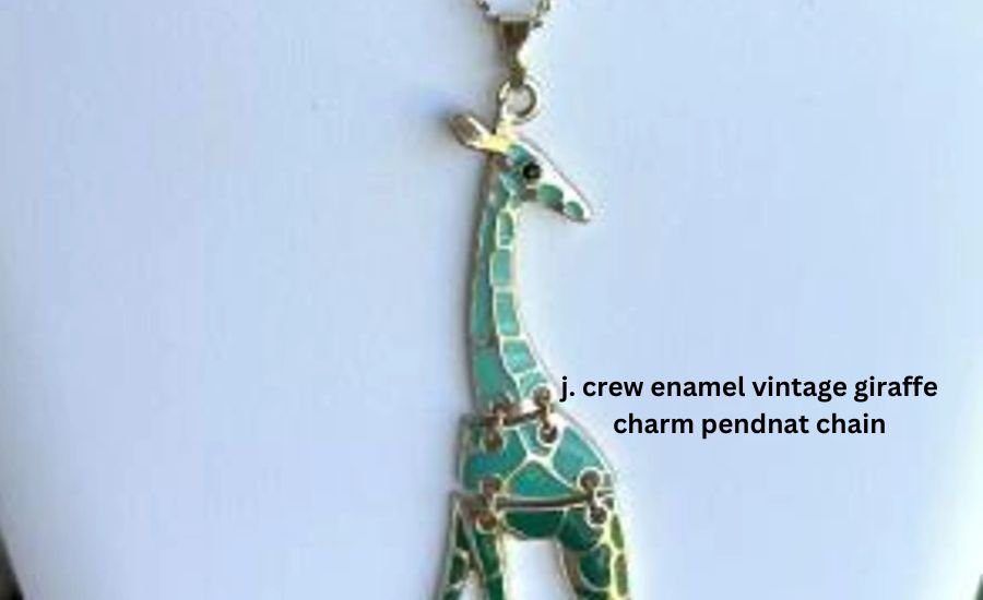 j. crew enamel vintage giraffe charm pendnat chain