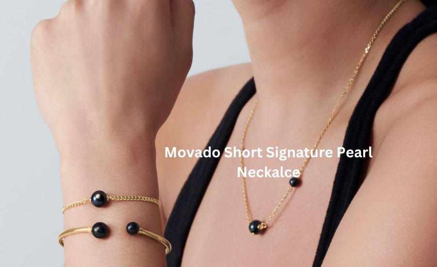 movado short signature pearl neckalce