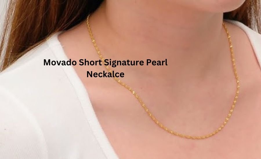 movado short signature pearl neckalce