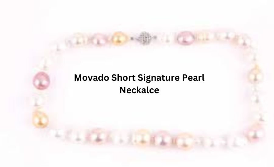 movado short signature pearl neckalce